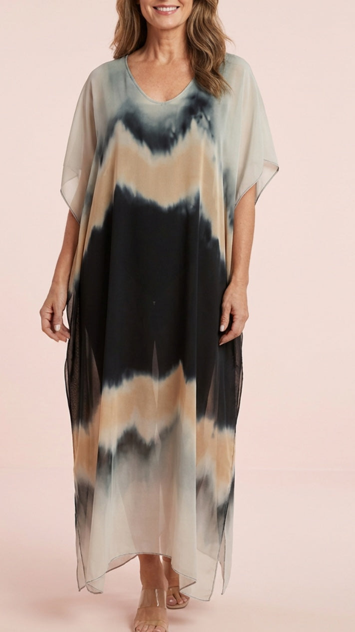 Women’s Ombré Tie-Dye Chiffon Dress