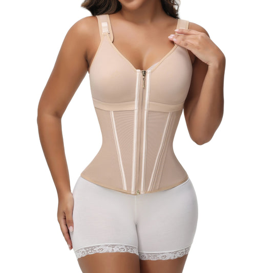 Women's waist trainer shapewear, with bra and shapewear, sports shapewear with adjustable shoulder straps