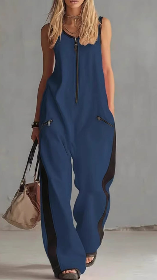 Women’s Color-Block Cotton Jumpsuit