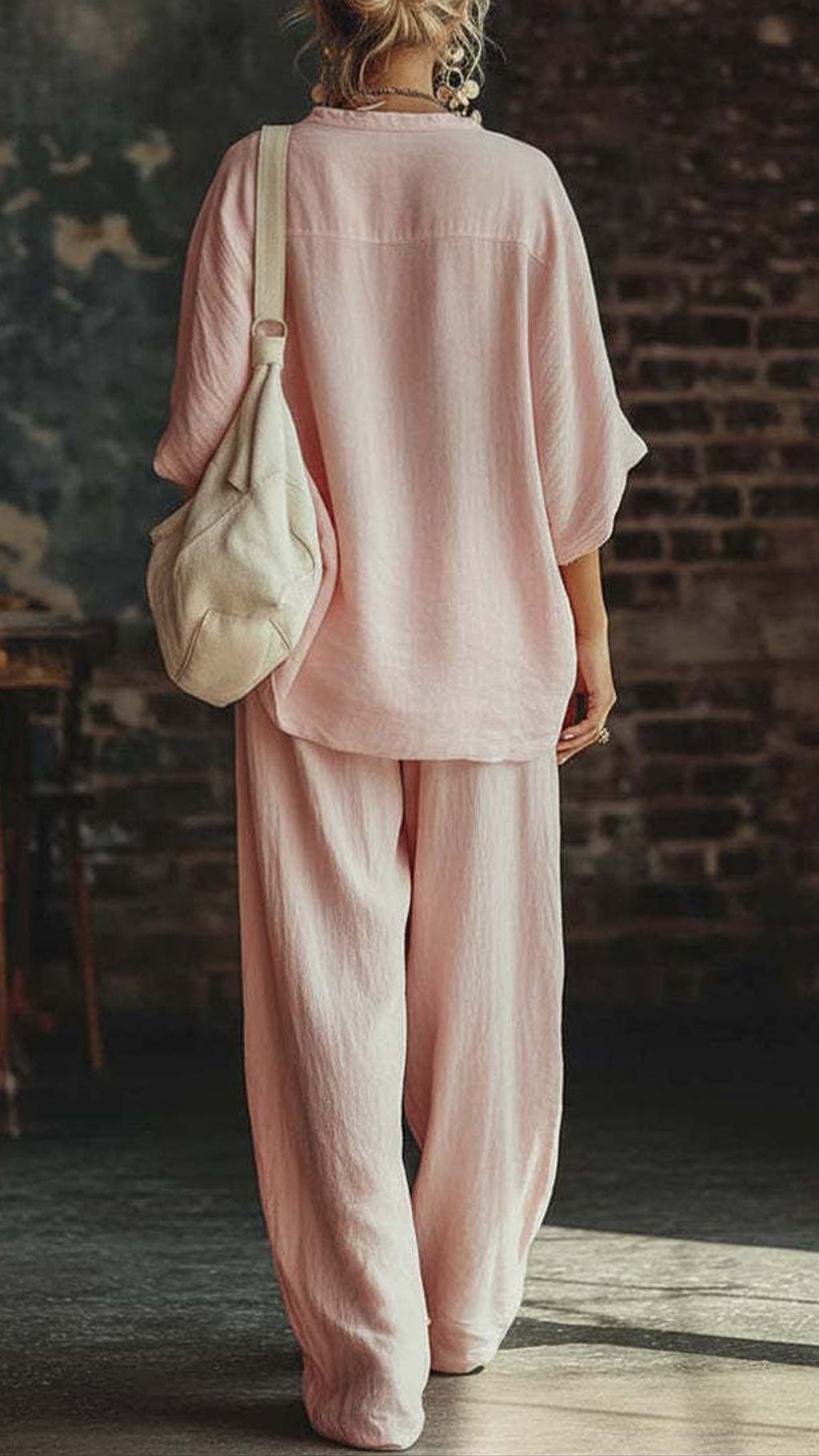 Women’s  Relaxed Cotton-Blend Two-Piece Set