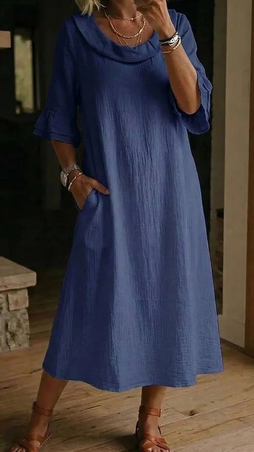 New Arrivals🔥Women’s Neck Ruffle Casual Dress