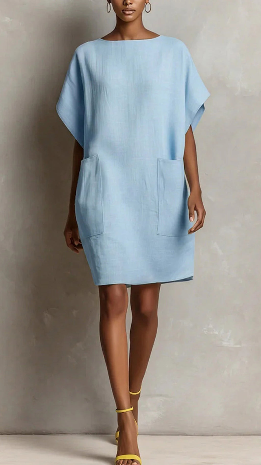 Women’s Cotton-Blend Boat Neck Straight Dress