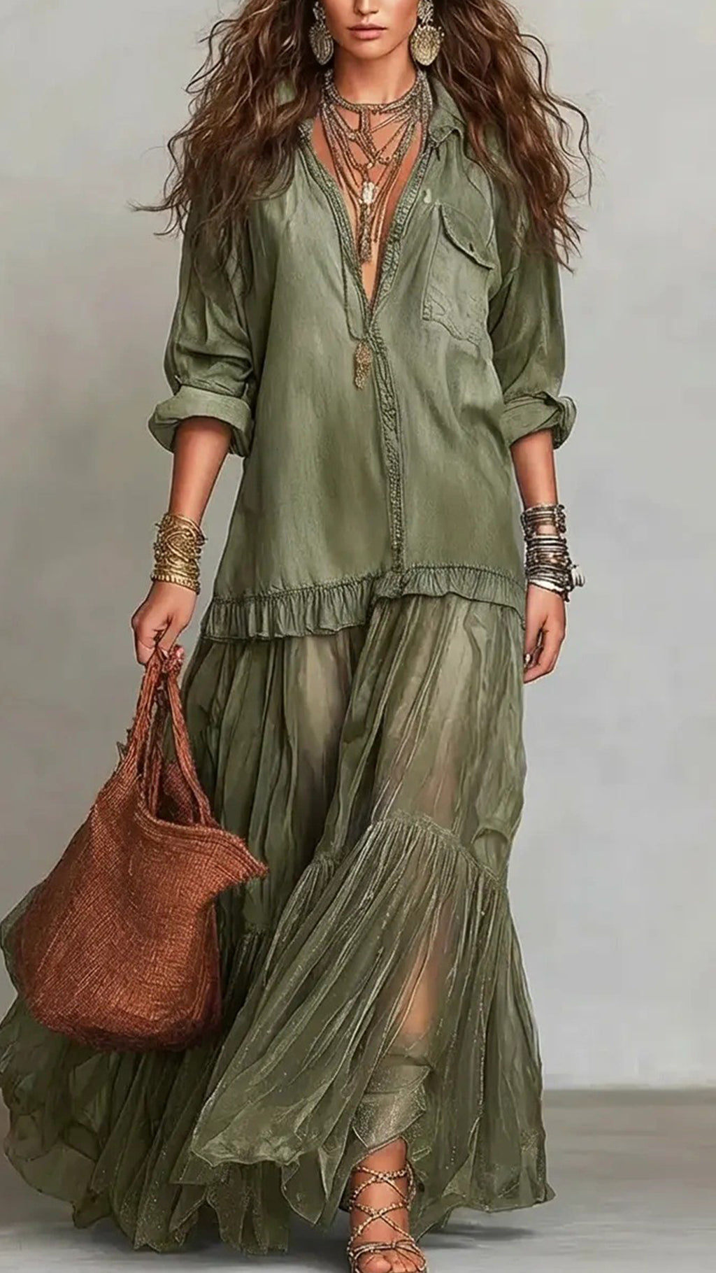 Women’s Cotton-Blend Denim-Look Shirt Dress