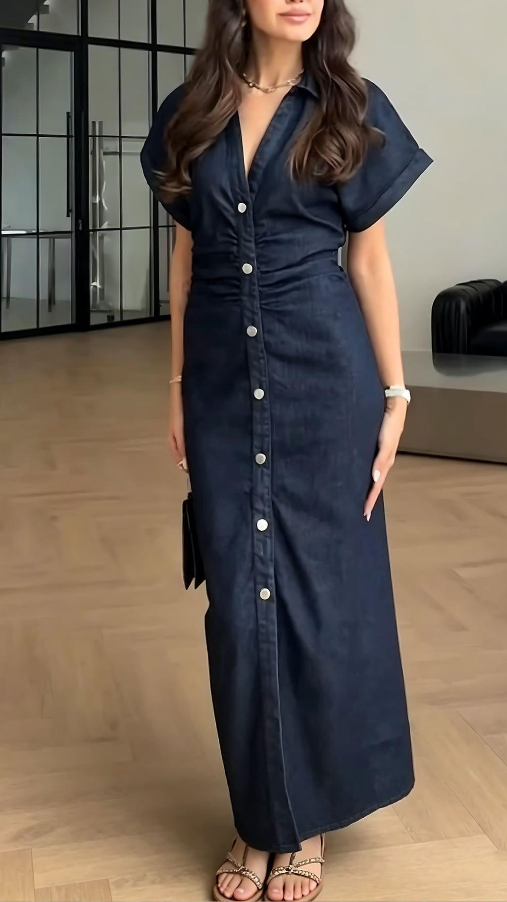 Women’s Denim Shirt Dress: Collared, Waist-Cinching, Pleated, and Longline