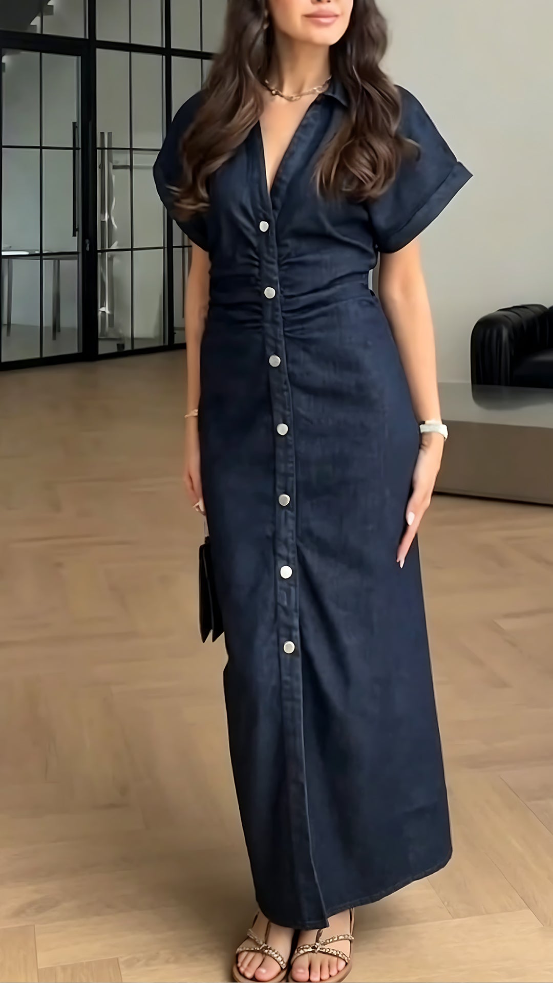 Women’s Denim Shirt Dress: Collared, Waist-Cinching, Pleated, and Longline
