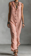 Women’s button-down sleeveless hooded dress