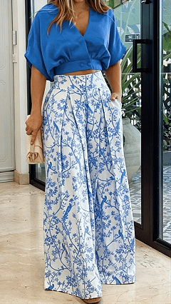 Women’s  Print Cotton-Blend Two-Piece Set