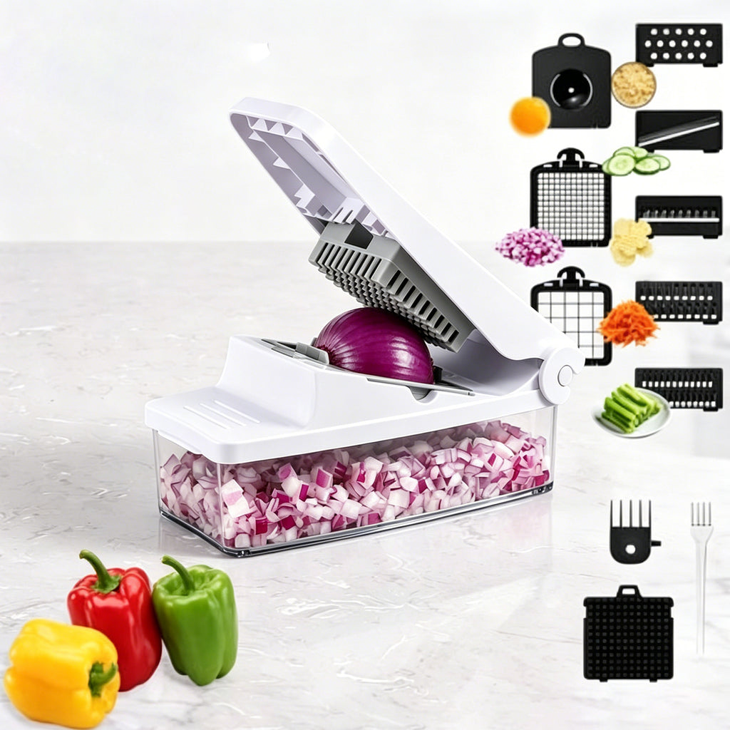 8-in-1 Multifunctional Vegetable Chopper with Storage Container