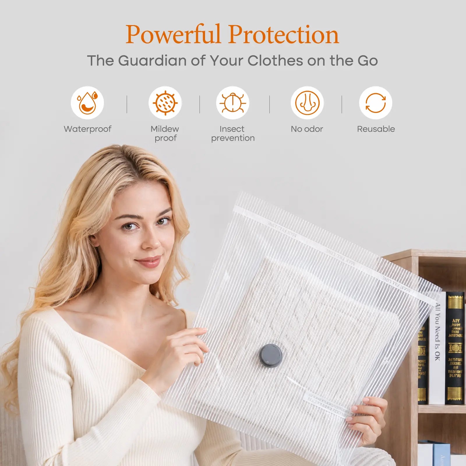2026 Upgraded Cordless Vacuum Compression Bag Set, 24 Pack 3 Sizes Travel Storage Bags, USB Rechargeable Handheld Pump, Waterproof Reusable Space Saver Zipper Pouches for Luggage Suitcase Clothes Carry-On Packing