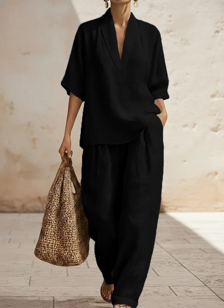 Plus Size Friendly New Arrivals🔥 Women’s Casual Cozy Minimalist Linen Two-piece Set