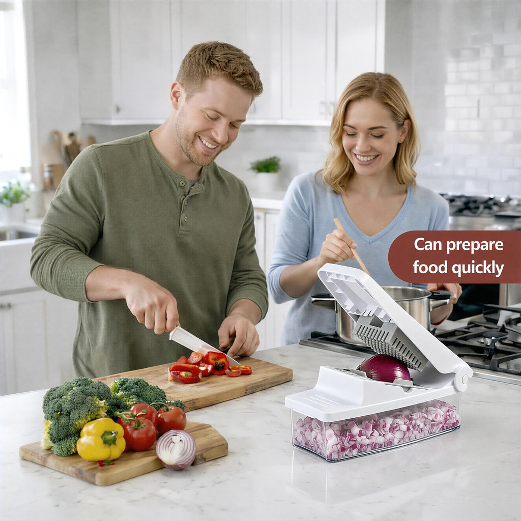 8-in-1 Multifunctional Vegetable Chopper with Storage Container