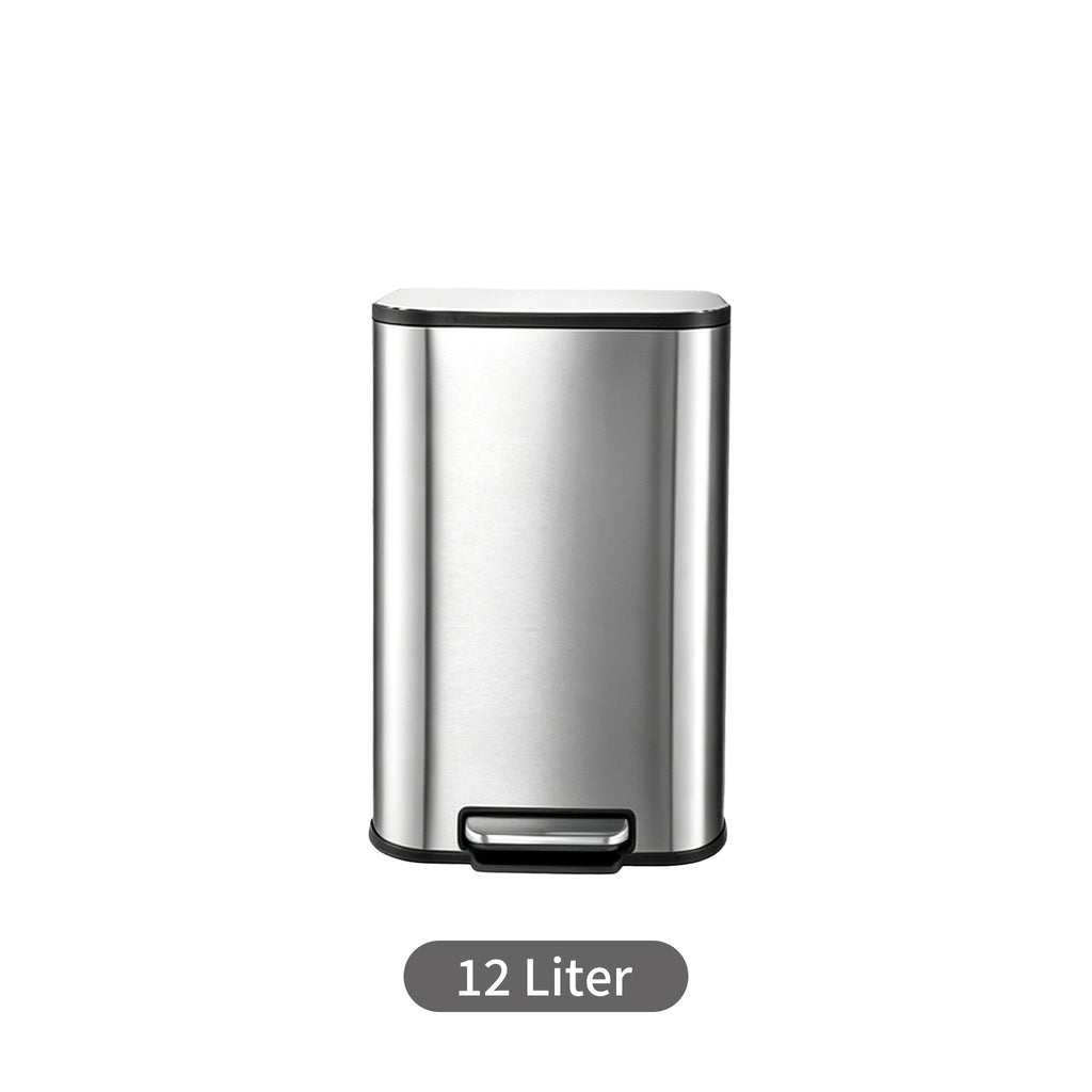 Garvee 8 Gallon Stainless Steel Kitchen Trash Can 30L Rectangular Step Garbage Bin With Soft Close Lid And Fingerprint Resistant Surface Silver