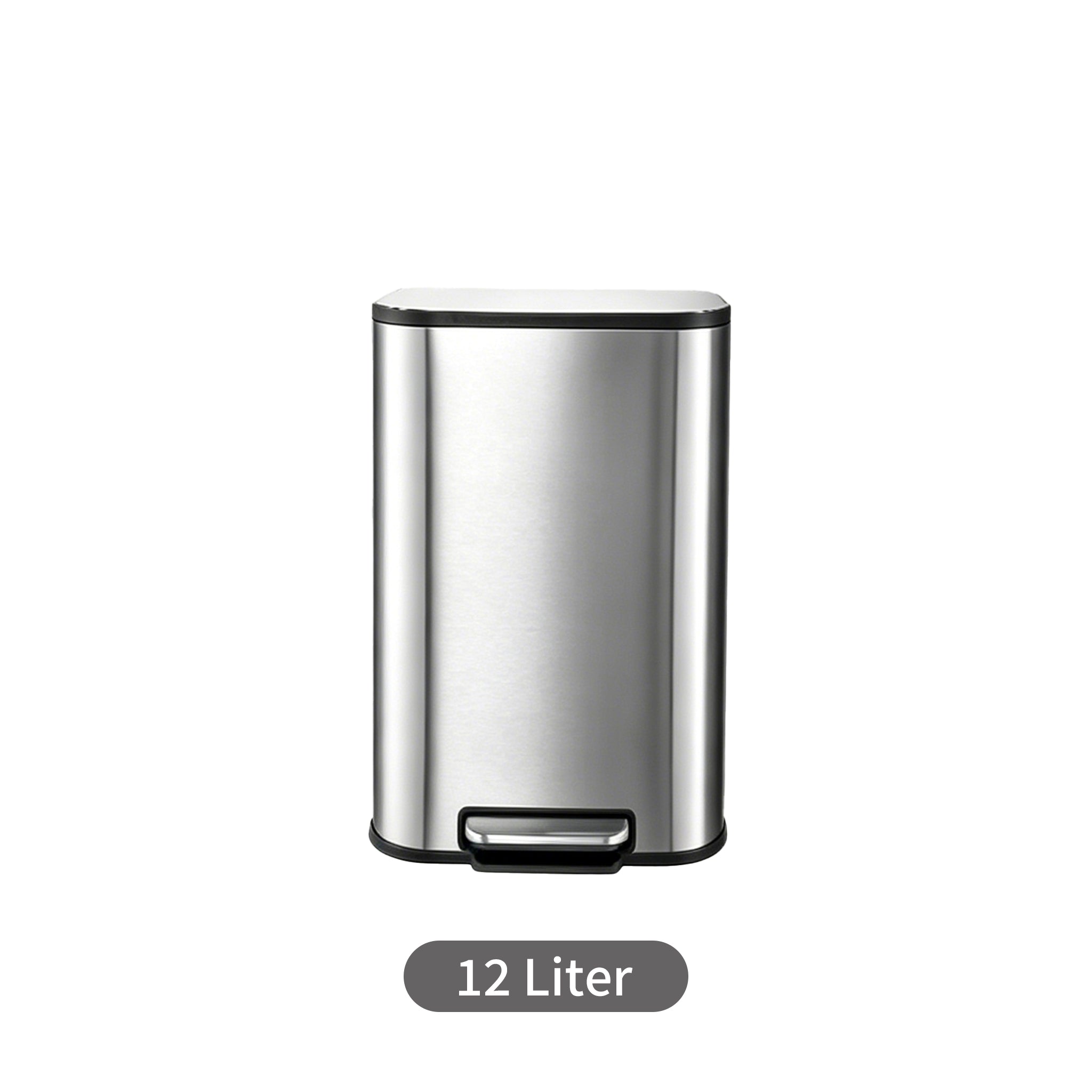 Garvee 8 Gallon Stainless Steel Kitchen Trash Can 30L Rectangular Step Garbage Bin With Soft Close Lid And Fingerprint Resistant Surface Silver