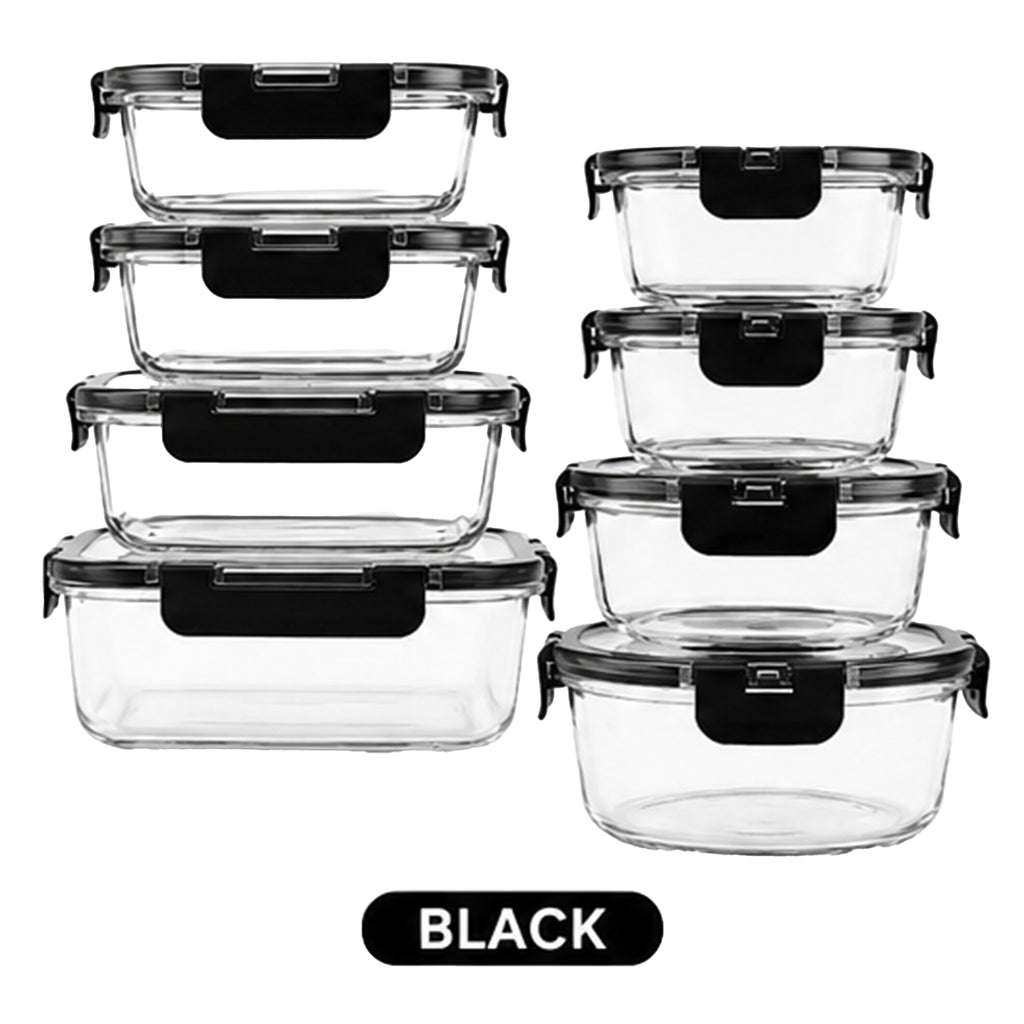 Ultimate 12-Piece Glass Food Storage Container Set with BPA-Free Airtight Locking Lids – Square & Round Meal Prep Containers, Freezer & Dishwasher Safe