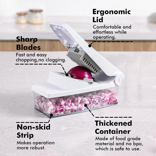 8-in-1 Multifunctional Vegetable Chopper with Storage Container
