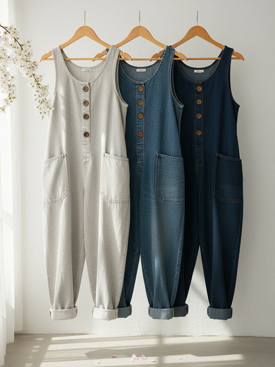 Women’s casual cotton vest jumpsuit