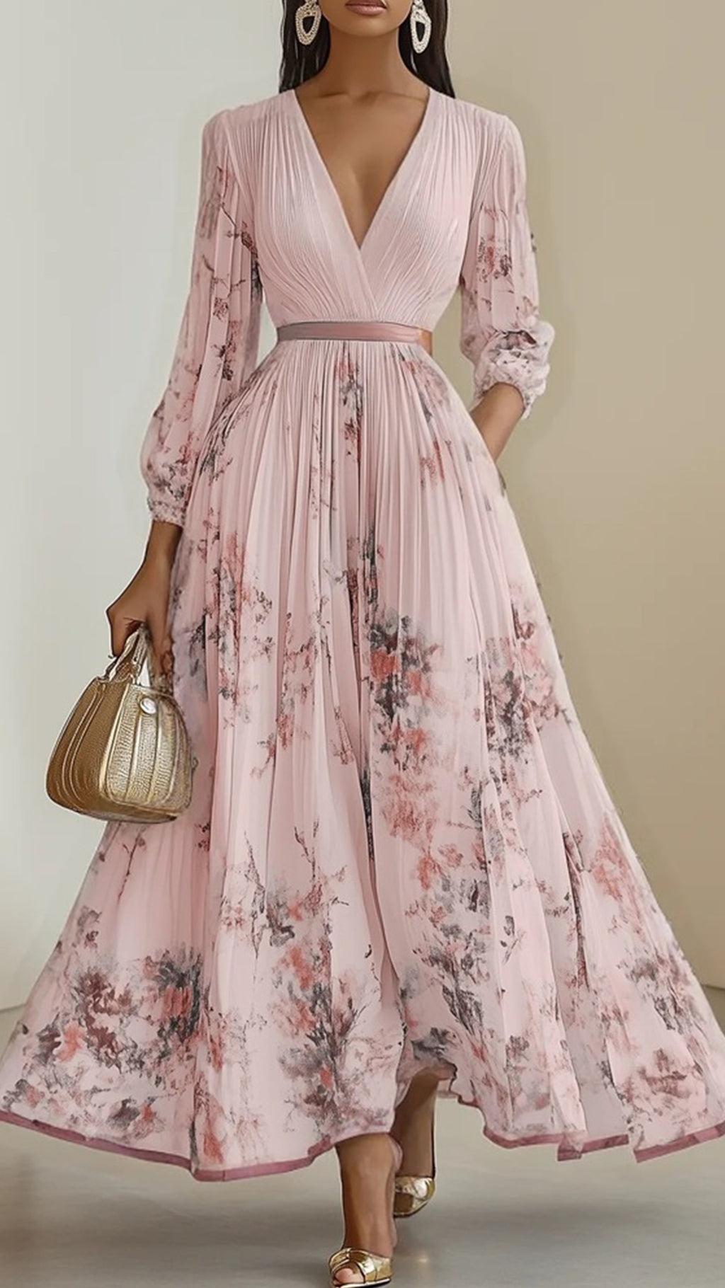 Women’s Floral Print Cotton-Blend Maxi Dress
