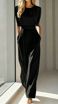 Women’s Cotton-Blend Waisted Jumpsuit