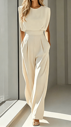 Women’s Cotton-Blend Waisted Jumpsuit