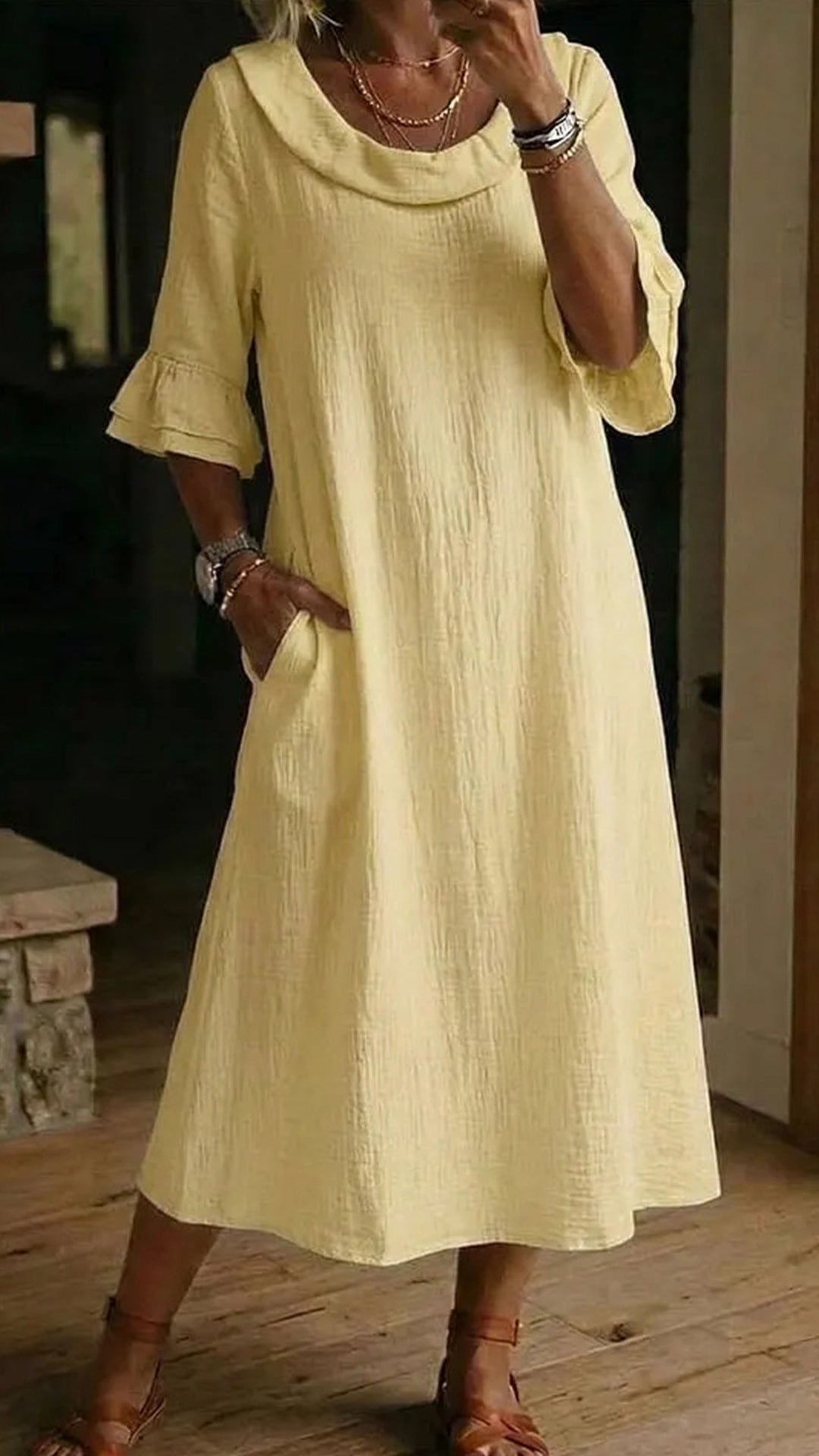 New Arrivals🔥Women’s Neck Ruffle Casual Dress