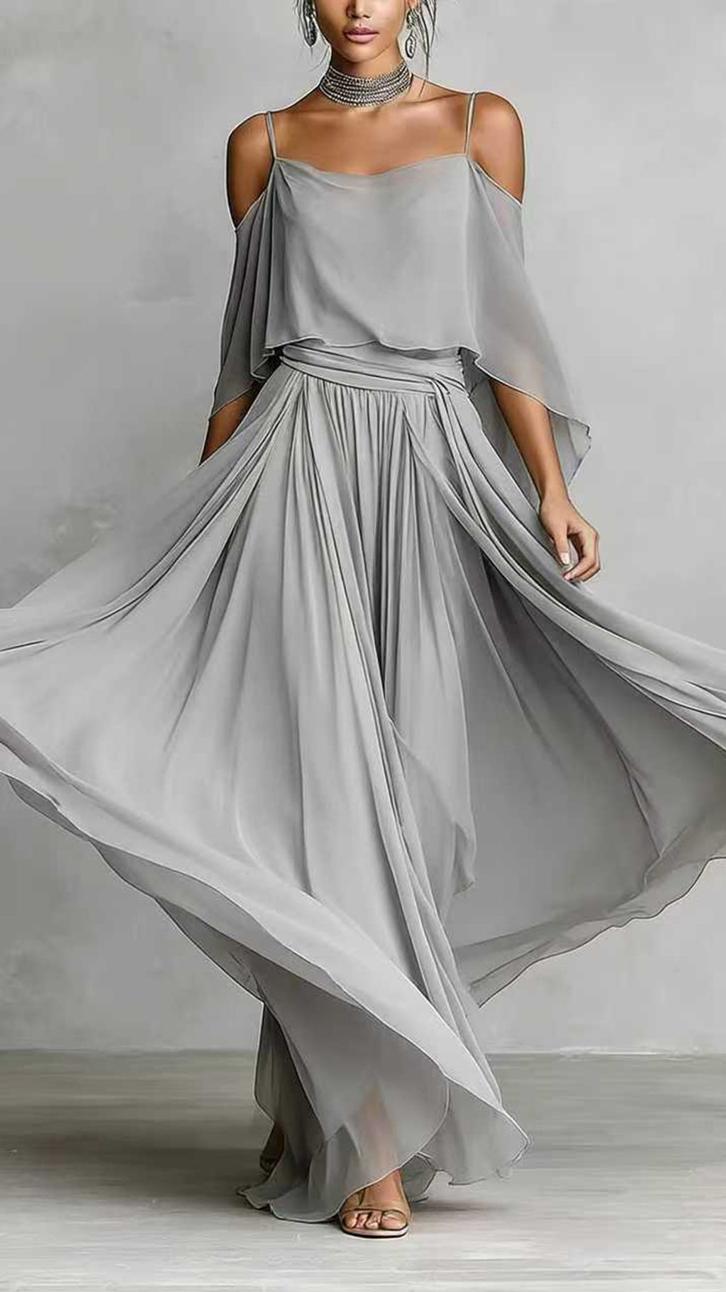 Women’s Solid-Color Simple Camisole & Cardigan Two-Piece Set
