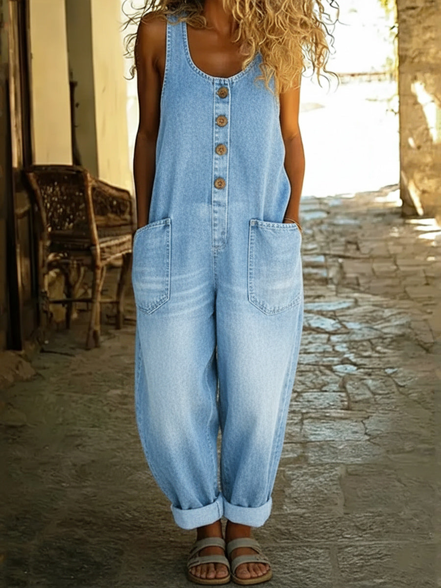 Women’s casual cotton vest jumpsuit
