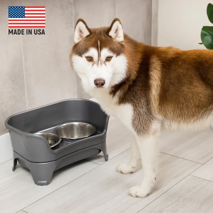 Neater Feeder for Dogs – Mess-Proof Elevated Pet Bowls, Stainless Steel, BPA-Free, Dishwasher Safe, Made in USA