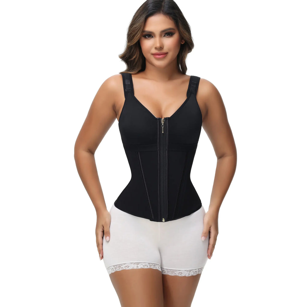 Women's waist trainer shapewear, with bra and shapewear, sports shapewear with adjustable shoulder straps