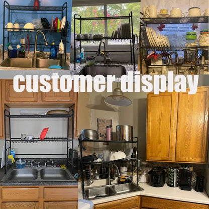 Over Sink Dish Drying Rack with Large Storage Space – 1 & 2 Tier