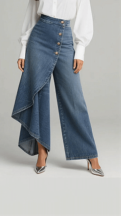Women’s High-waisted Relaxed Fit Wide-leg Jeans With A Stylish Design.