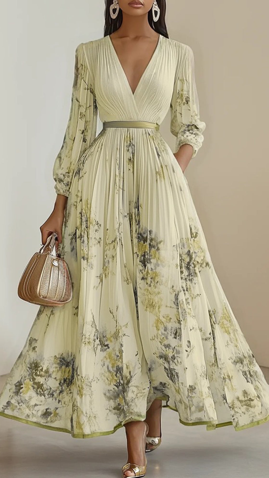 Women’s Floral Print Cotton-Blend Maxi Dress