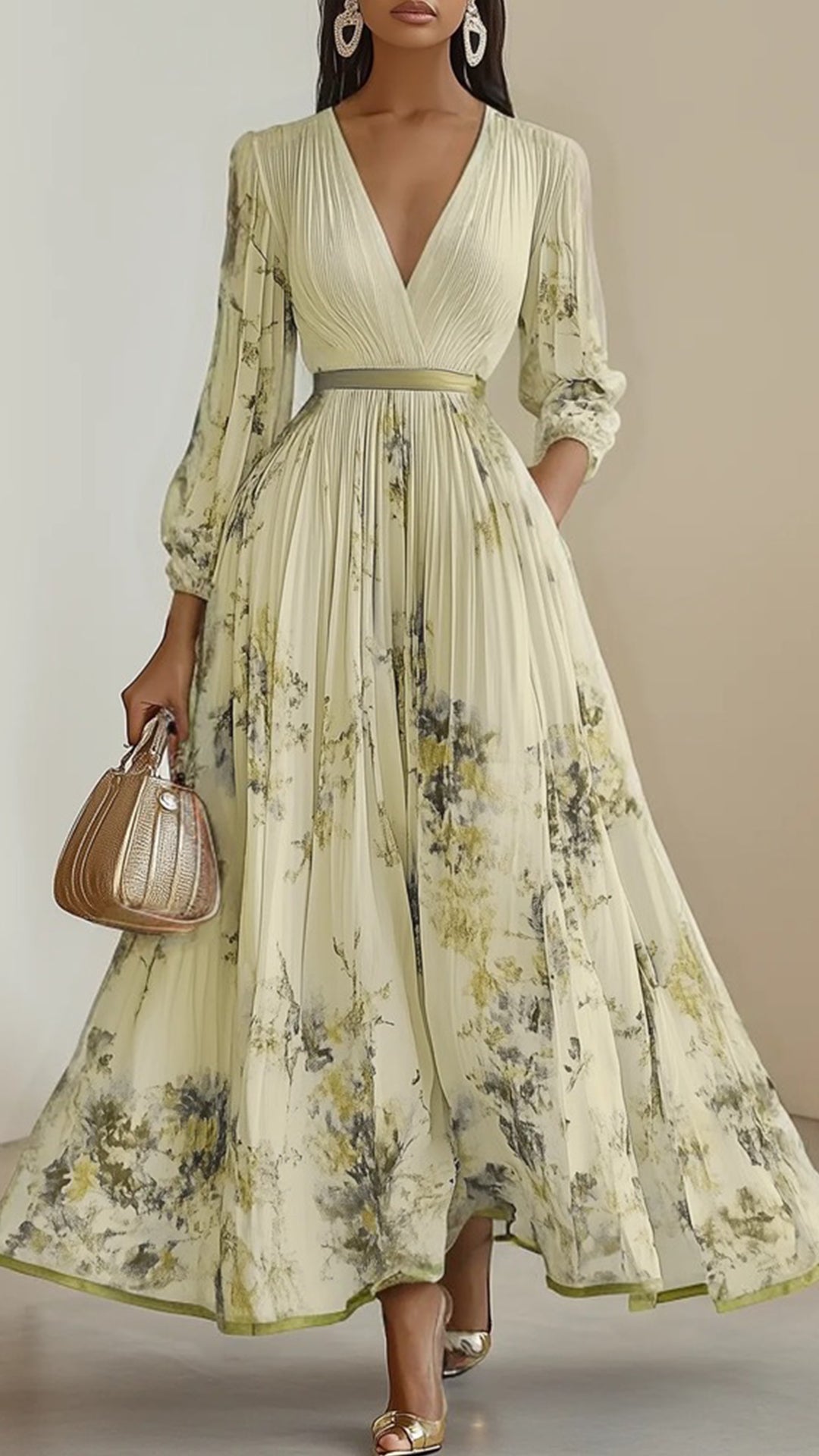 Women’s Floral Print Cotton-Blend Maxi Dress
