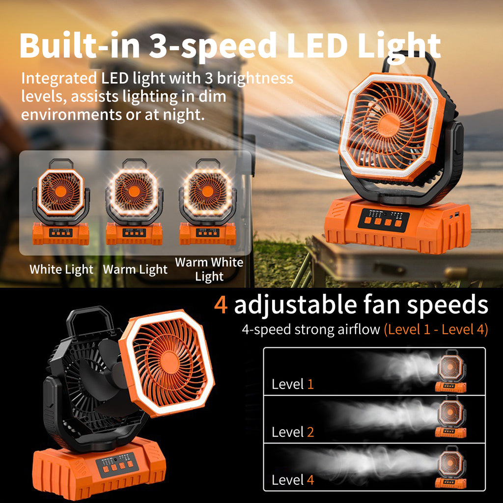 Portable Oscillating Camping Fan