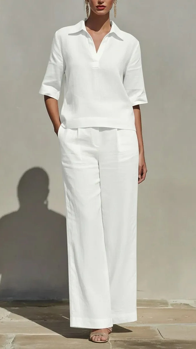 New Arrivals🔥Women’s Solid Cotton Linen Two-Piece Set