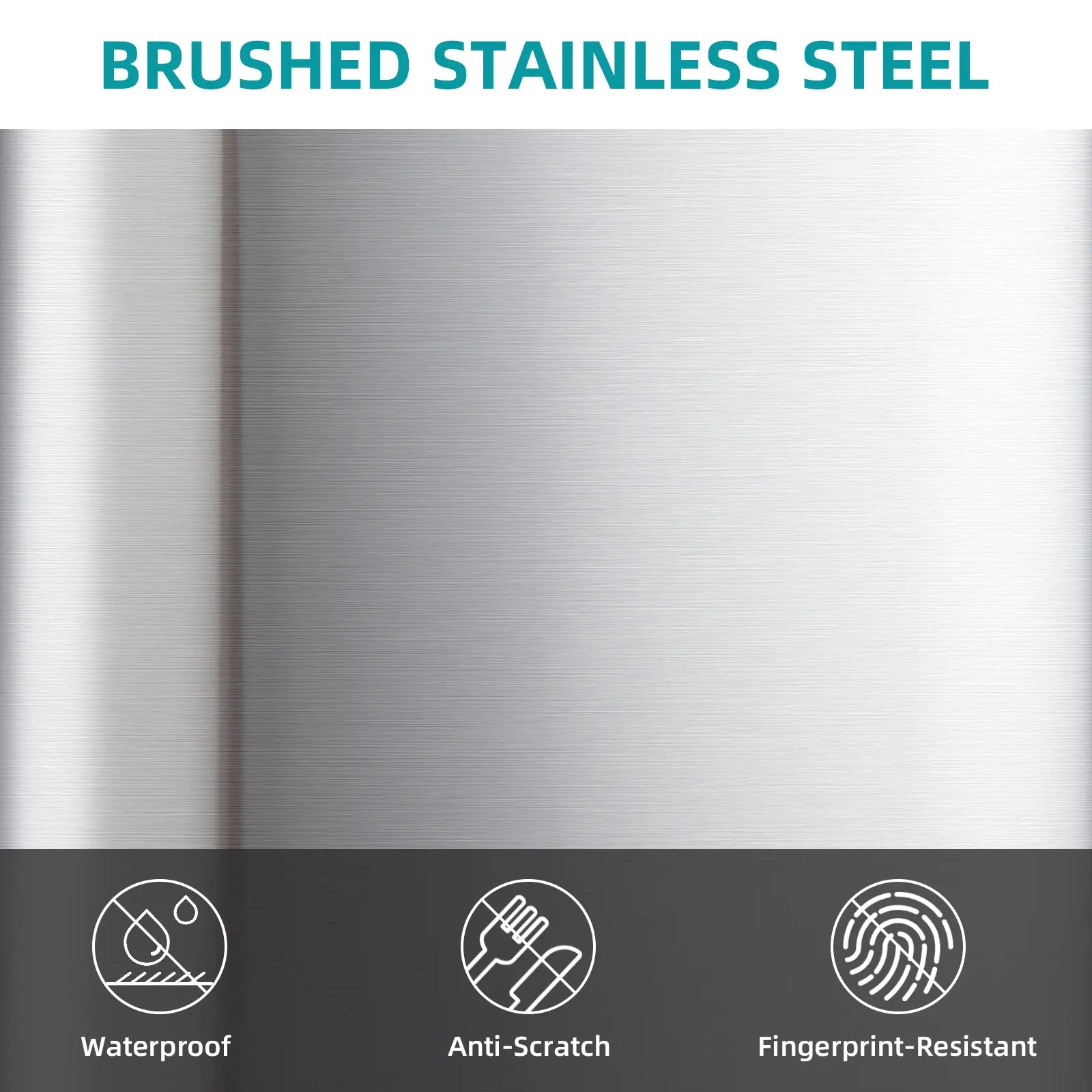 Garvee 8 Gallon Stainless Steel Kitchen Trash Can 30L Rectangular Step Garbage Bin With Soft Close Lid And Fingerprint Resistant Surface Silver