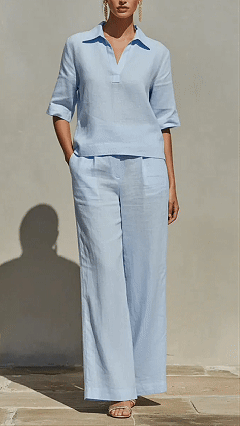 New Arrivals🔥Women’s Solid Cotton Linen Two-Piece Set