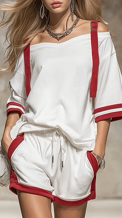 Women’s Off-Shoulder Top & Shorts Casual Two-Piece Set