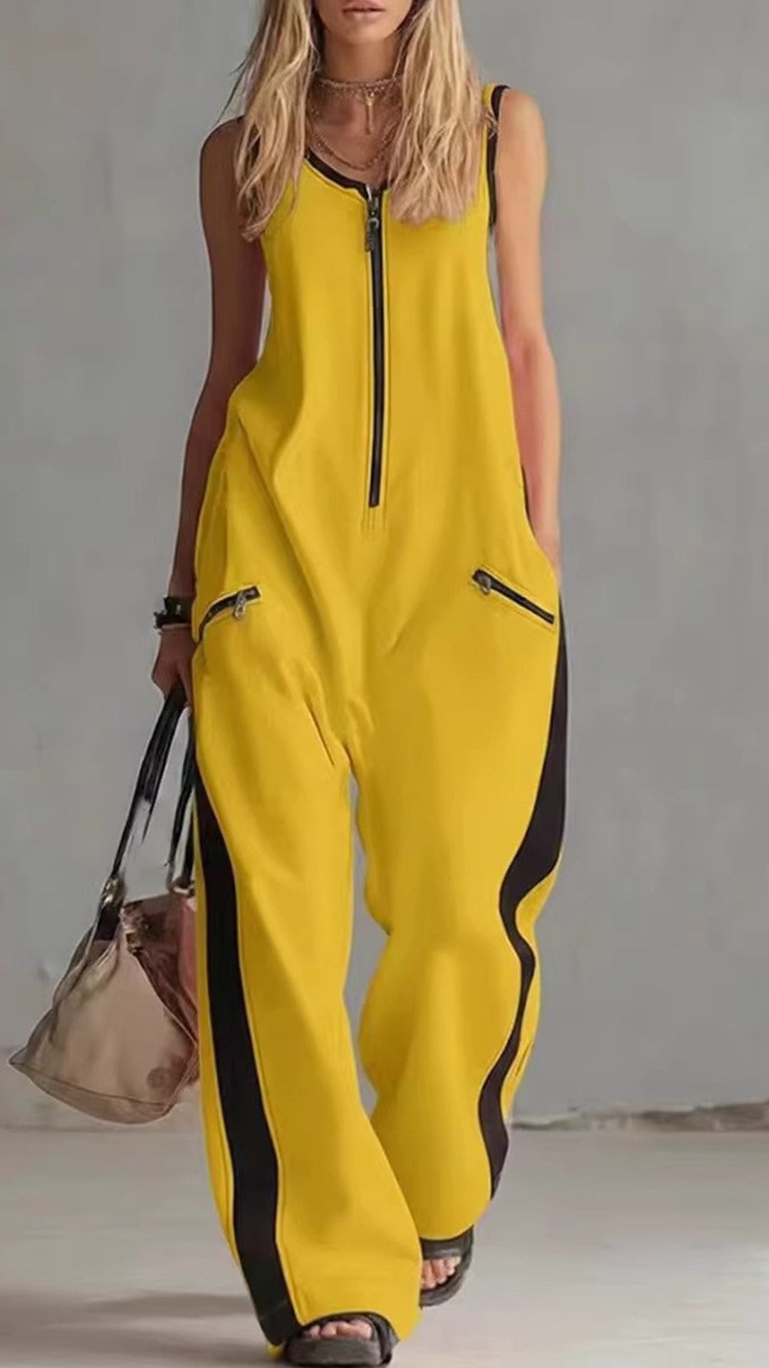Women’s Color-Block Cotton Jumpsuit