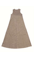 Women’s Vintage-effect V-neck Sleeveless Loose Maxi Dress