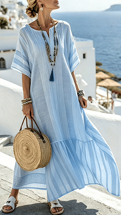 Women’s Digitally Printed V-Neck Midi Dress with Half Sleeves