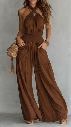 Women’s Halter Neck Wide-Leg Jumpsuit