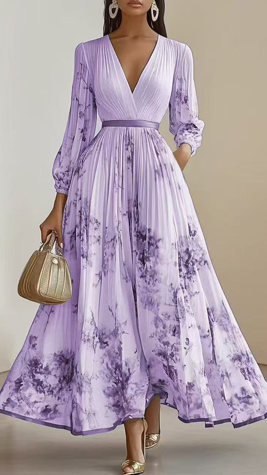 Women’s Floral Print Cotton-Blend Maxi Dress