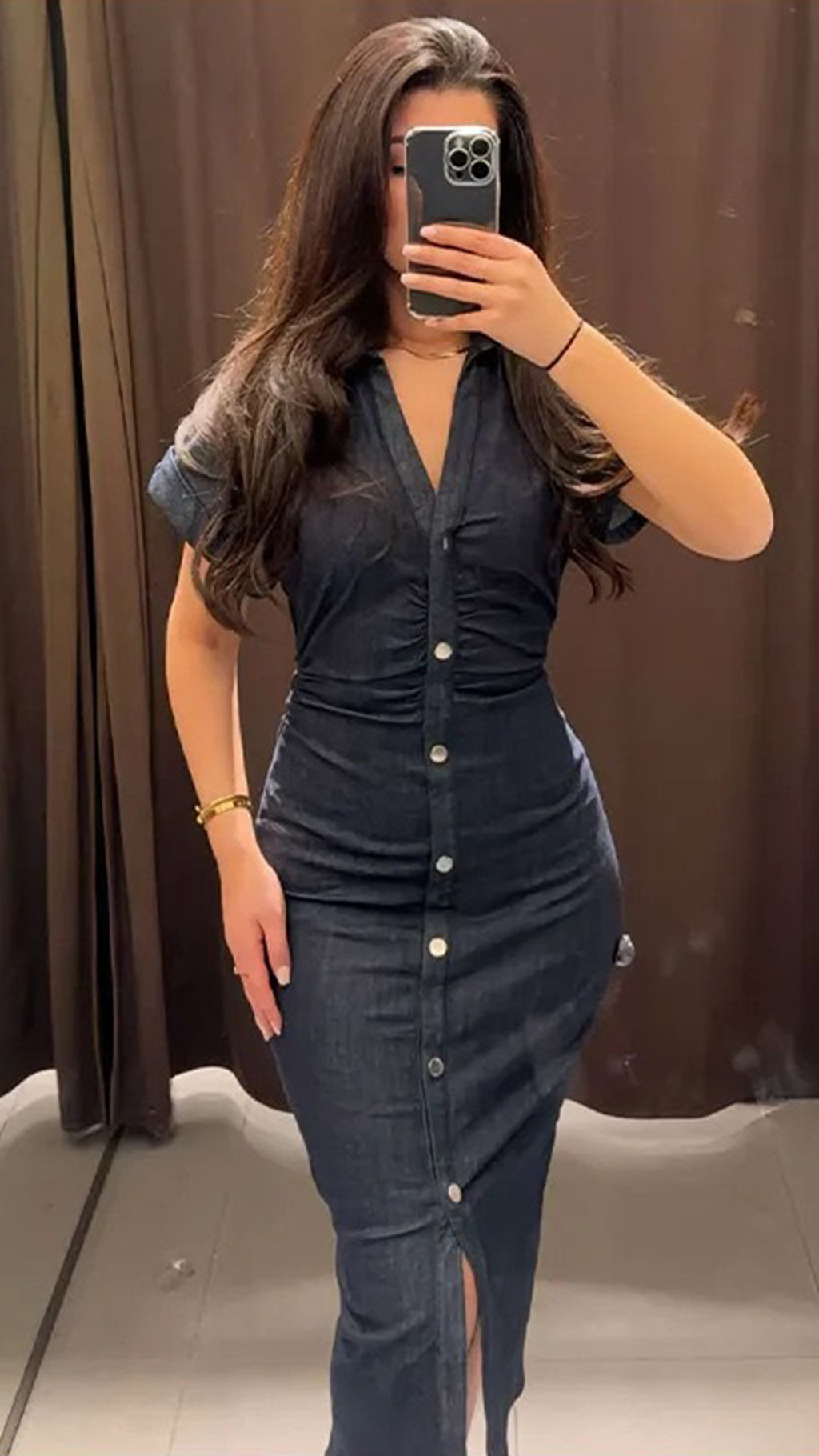 Women’s Denim Shirt Dress: Collared, Waist-Cinching, Pleated, and Longline