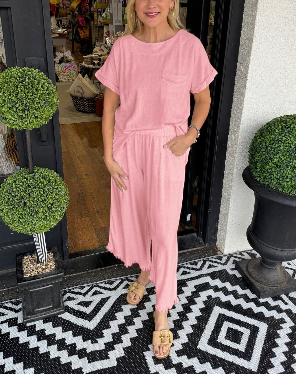 Women’s Casual Solid Cotton Linen Lounge Set (Buy 2 Free Shipping)