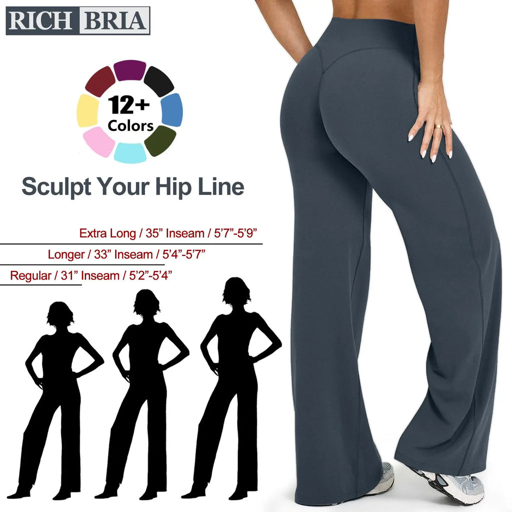 Women's Casual Pants | High Waisted | Loose-Fitting Wide Leg | Yoga | Comfortable Elastic Stretch | Straight Leg Hem