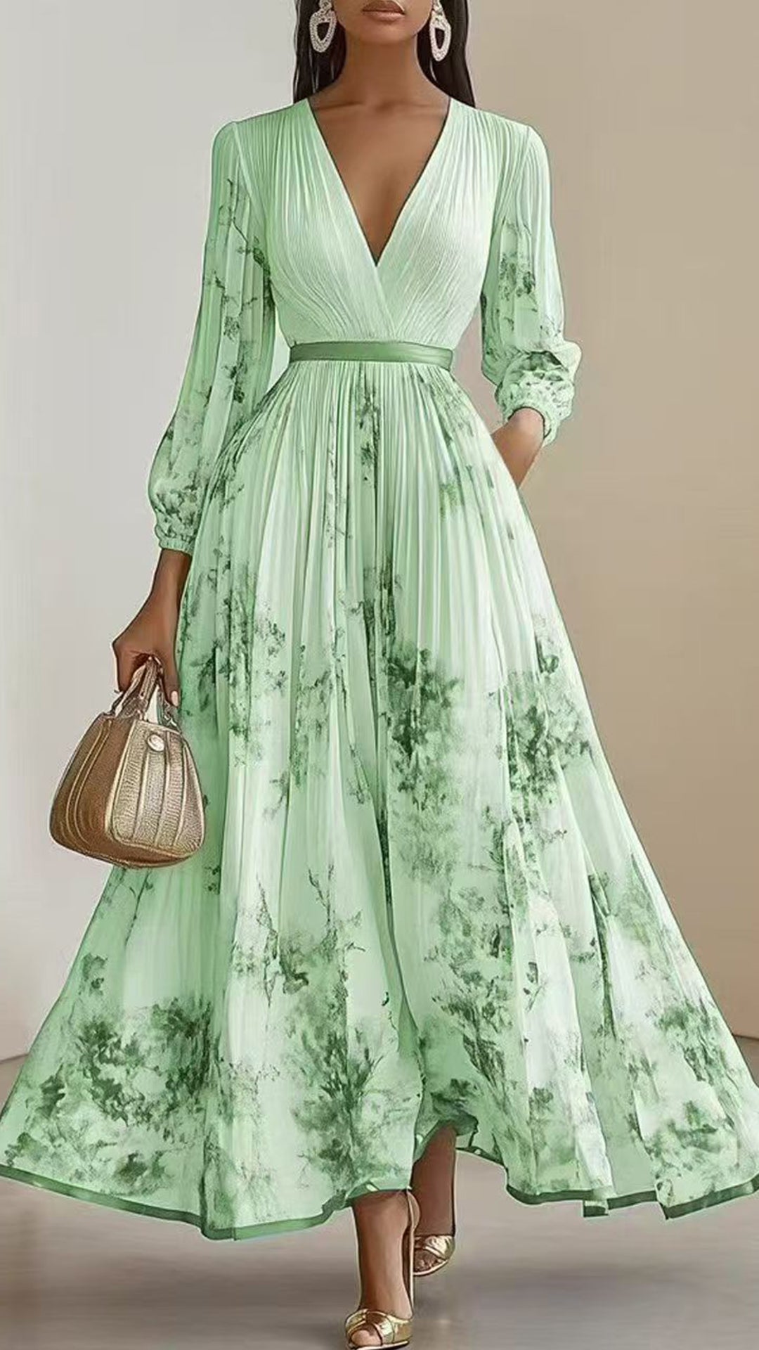Women’s Floral Print Cotton-Blend Maxi Dress