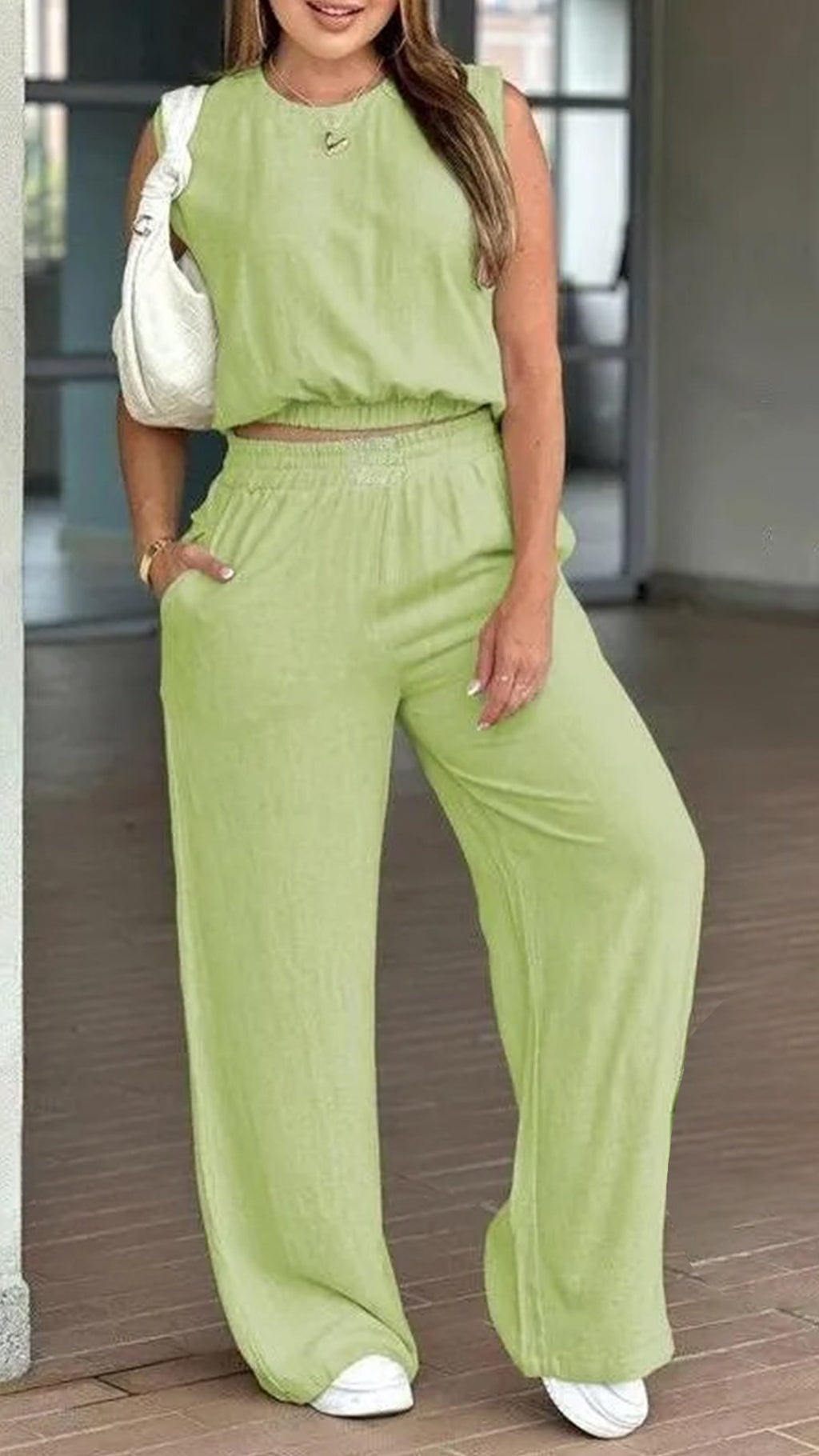 🌷🌷Women’s Cotton Sleeveless Tank & Wide Leg Pants 2-Piece Lounge Set