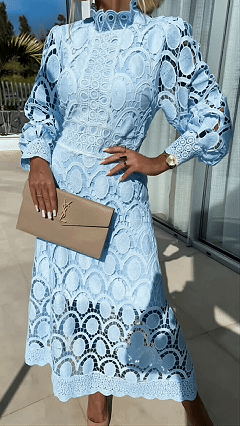 Women’s Lace Cotton-Blend Midi Dress