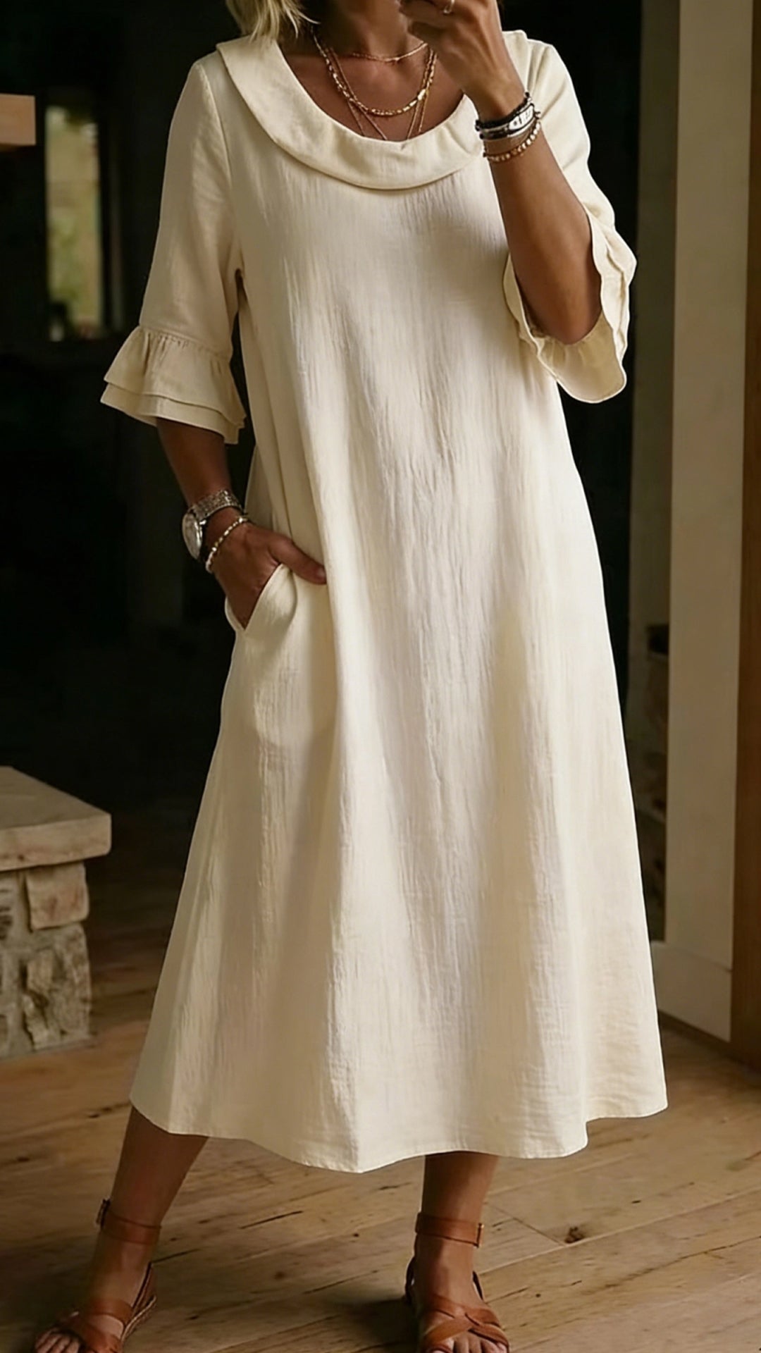 New Arrivals🔥Women’s Neck Ruffle Casual Dress