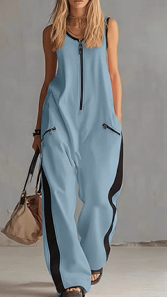 Women’s Color-Block Cotton Jumpsuit